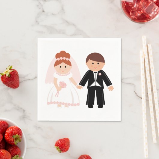 Gewoon getrouwd paar papieren servetten (Insitu)