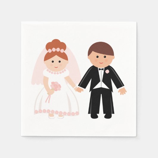 Gewoon getrouwd paar papieren servetten (Voorkant)