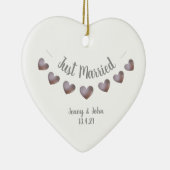 Gewoon getrouwd paars en parelbruin ornament (Rechts)