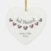 Gewoon getrouwd paars en parelbruin ornament (Voorkant)