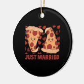 Gewoon getrouwd Pizza Slice Keramisch Ornament (Links)