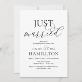 Gewoon getrouwd, postbruiloft Brunch Elopement Inv Kaart (Voorkant)