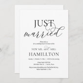 Gewoon getrouwd, postbruiloft Brunch Elopement Inv Kaart (Voorkant / Achterkant)