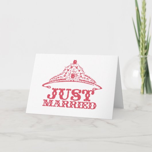 Gewoon getrouwd prinses Bride Tiara Weddings Aankondiging (Voorkant)