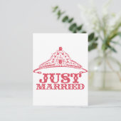 Gewoon getrouwd prinses Bride Tiara Weddings Aankondigingskaart (Staand voorkant)
