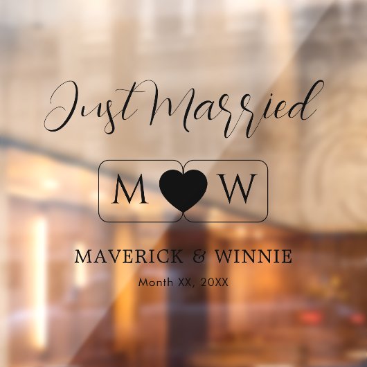 Gewoon getrouwd raam vastklampen paar voor twee raamsticker (Vel 2)