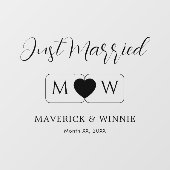 Gewoon getrouwd raam vastklampen paar voor twee raamsticker (Vel)