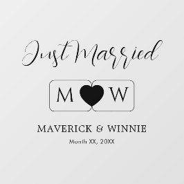 Gewoon getrouwd raam vastklampen paar voor twee raamsticker