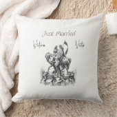 Gewoon getrouwd renaissance paar op paard kussen (Deken)