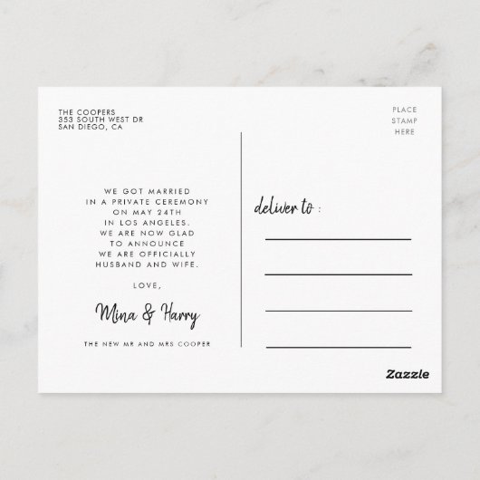 Gewoon getrouwd Retro 80s neonlantaarns bruiloft Briefkaart (Achterkant)