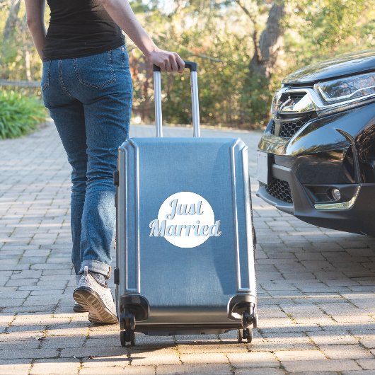 Gewoon getrouwd Retro Chic Stijlvolle Uitsnede Gev Sticker (Koffer Insitu)