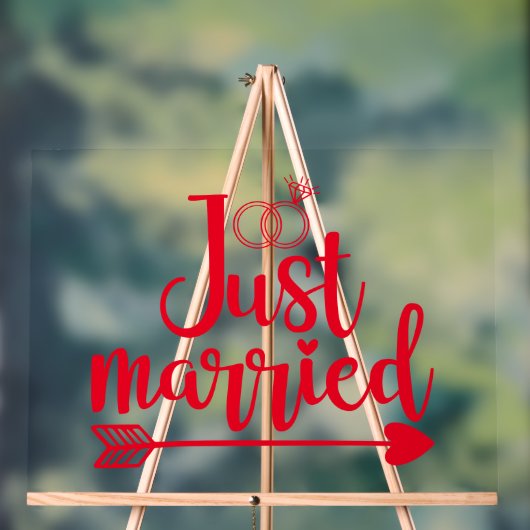 Gewoon getrouwd rood acryl bord (Neutraal)