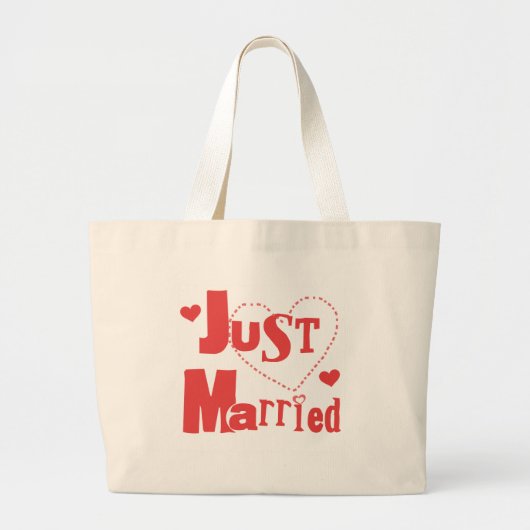 Gewoon getrouwd rood hart grote tote bag (Voorkant)