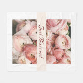 Gewoon getrouwd, roze rozen, liefde is in de lucht fleece deken (Voorkant (Horizontaal))