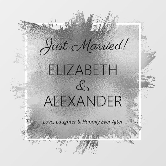 Gewoon getrouwd. Silver Faux-Folie Raamsticker (Vel)