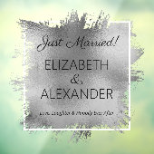 Gewoon getrouwd. Silver Faux-Folie Raamsticker (Vel 3)