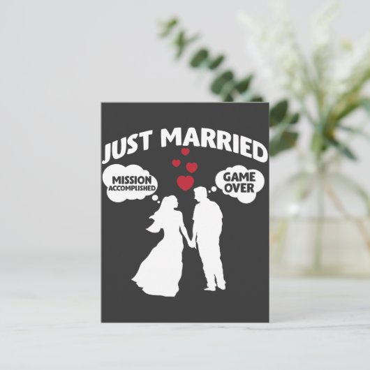 Gewoon getrouwd spel over man en vrouw en vrouw Sa Briefkaart (Staand voorkant)