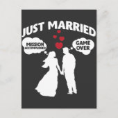 Gewoon getrouwd spel over man en vrouw en vrouw Sa Briefkaart (Voorkant)