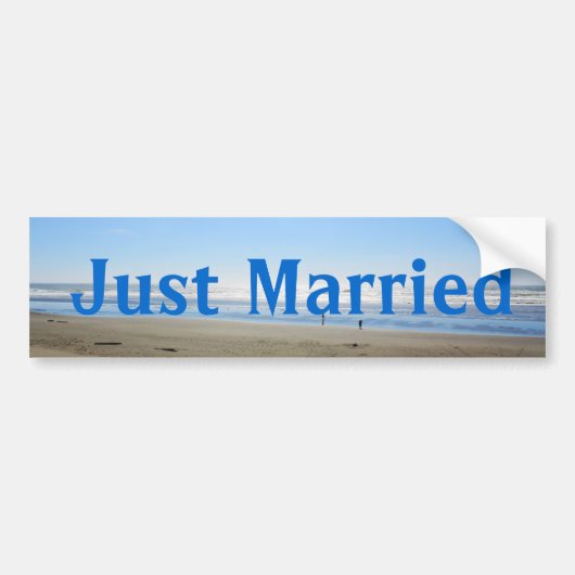 Gewoon getrouwd strand bumper sticker. bumpersticker (Voorkant)