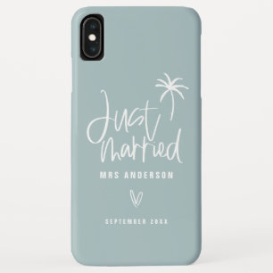 Gewoon getrouwd strand met palmbomen bruiloft Case-Mate iPhone case