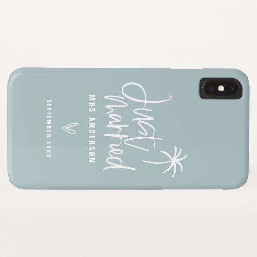 Gewoon getrouwd strand met palmbomen bruiloft Case-Mate iPhone case (Achterkant (horizontaal))