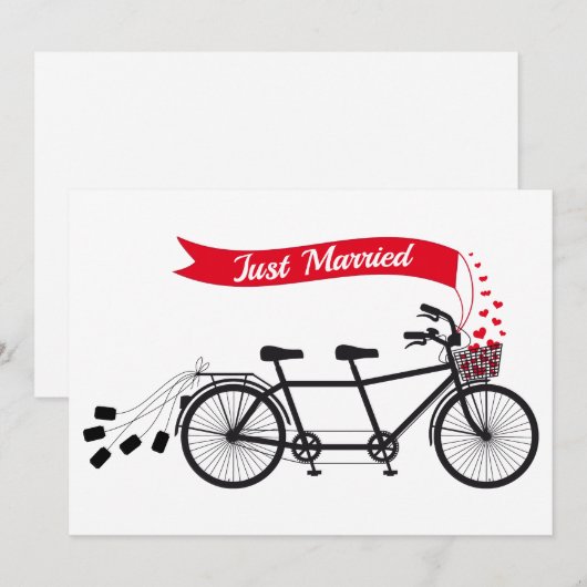 Gewoon getrouwd, trouwtandem fiets aankondiging (Voorkant / Achterkant)