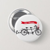 Gewoon getrouwd, trouwtandem fiets ronde button 5,7 cm (Voorkant /achterkant)