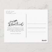 Gewoon getrouwd twee foto bruiloft dank u briefkaart (Achterkant)