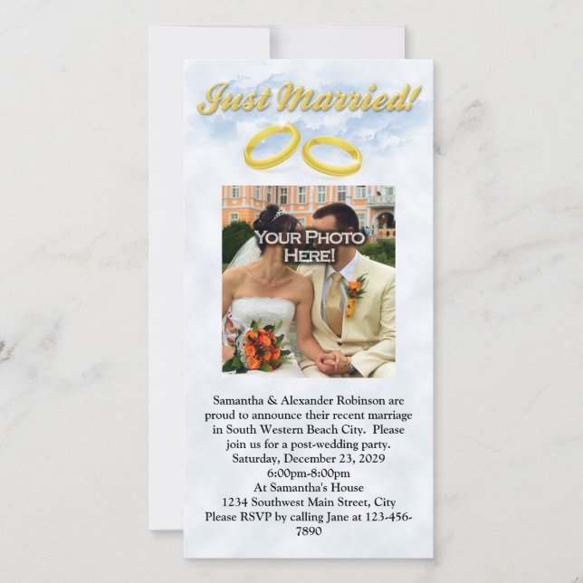 Gewoon getrouwd, twee gouden strengen/wolken (Voorkant)