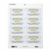 Gewoon getrouwd, twee gouden strengen/wolken etiket (Full Sheet)