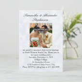 Gewoon getrouwd, twee gouden strengen/wolken kaart (Staand voorkant)