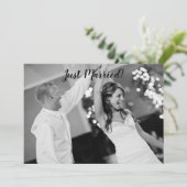 Gewoon getrouwd Voeg een simpele foto-bruiloft toe Feestdagenkaart (Staand voorkant)