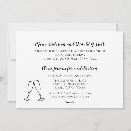 Gewoon getrouwd Voeg een simpele foto-bruiloft toe Feestdagenkaart (Achterkant)