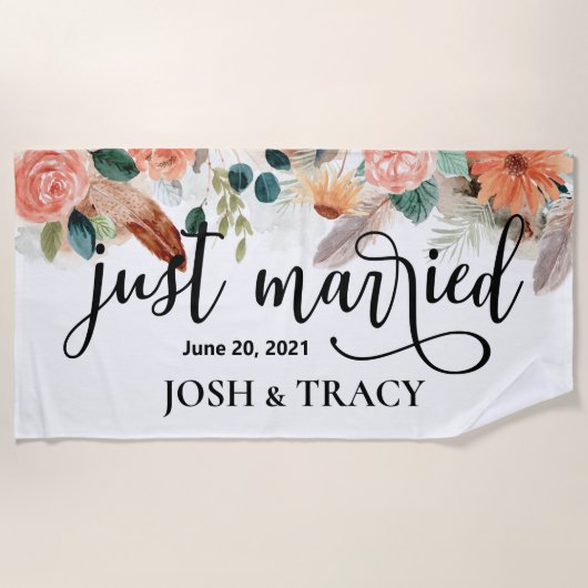 Gewoon getrouwd, vrijgezellenfeest cadeau, verlovi strandlaken (Voorkant)