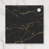 Gewoon getrouwd zwart en goud marmer bedankjes labels (Achterkant)