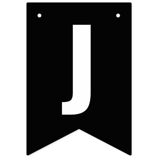 Gewoon getrouwd zwart wit modern minimalistisch vlaggetjes (Tweede vlag)