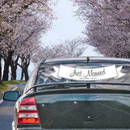 Gewoon getrouwde auto banner voor bruiloft of huwe raamsticker