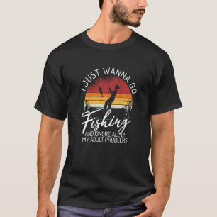 Gewoon Gevist en geen problemen Therapy Angling Hu T-shirt