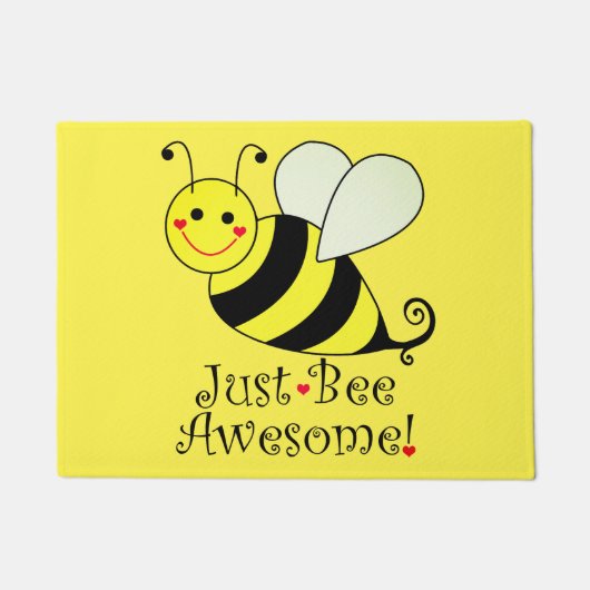 Gewoon Geweldige Gele Bumble Bee Deurmat (Voorkant)