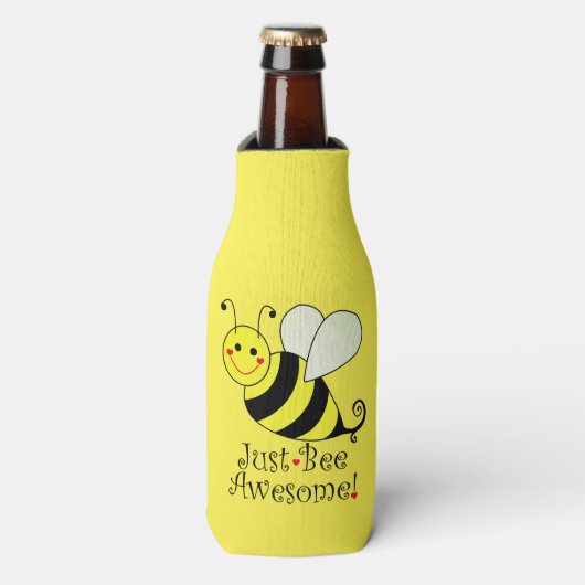 Gewoon Geweldige Gele Bumble Bee Flesjeskoeler (Fles Voorkant)