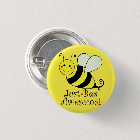 Gewoon Geweldige Gele Bumble Bee Ronde Button 3,2 Cm (Voorkant /achterkant)
