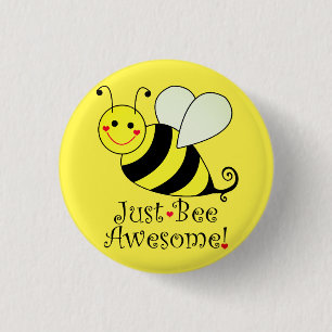 Gewoon Geweldige Gele Bumble Bee Ronde Button 3,2 Cm