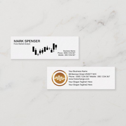 Gewoon gewone witte beurs graafforex mini visitekaartje (Voorkant / Achterkant)