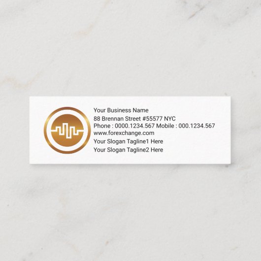 Gewoon gewone witte beurs graafforex mini visitekaartje (Achterkant)