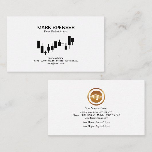 Gewoon gewoon graafforex van de gewone schone effe visitekaartje (Voorkant / Achterkant)