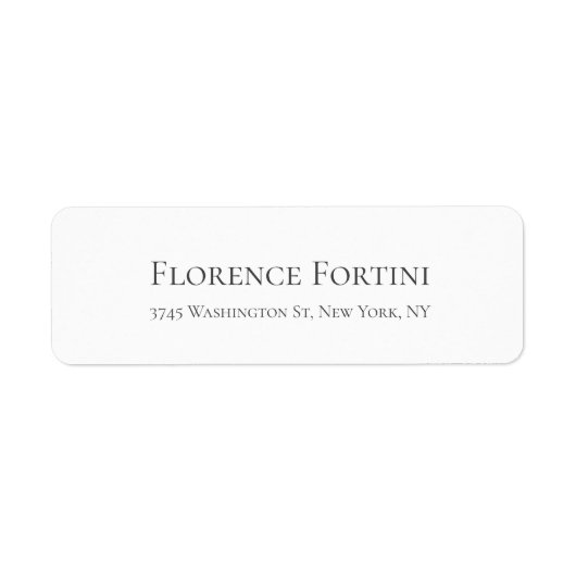 Gewoon gewoon modern zwart-wit minimalistisch eenv etiket (Voorkant)