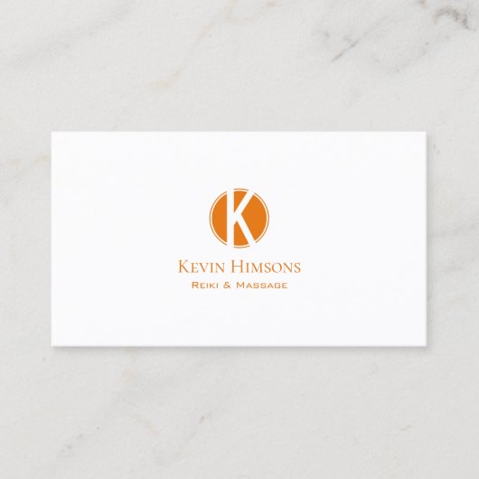 Gewoon gewoon wit Sinaasappel met monogram en Logo Visitekaartje (Voorkant)