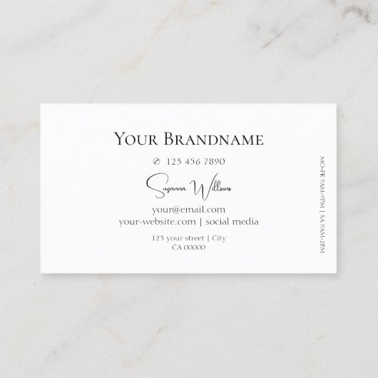 Gewoon gewoon witte afbeelding met Monogram Profes Visitekaartje (Achterkant)