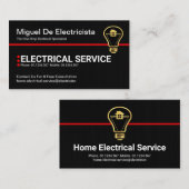 Gewoon gewoon zwart, rode lijn, elektrisch visitekaartje (Voorkant / Achterkant)