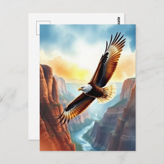 Gewoon Gezegde hallo | Adelaar zweeft boven Canyon Briefkaart (Voorkant / Achterkant)